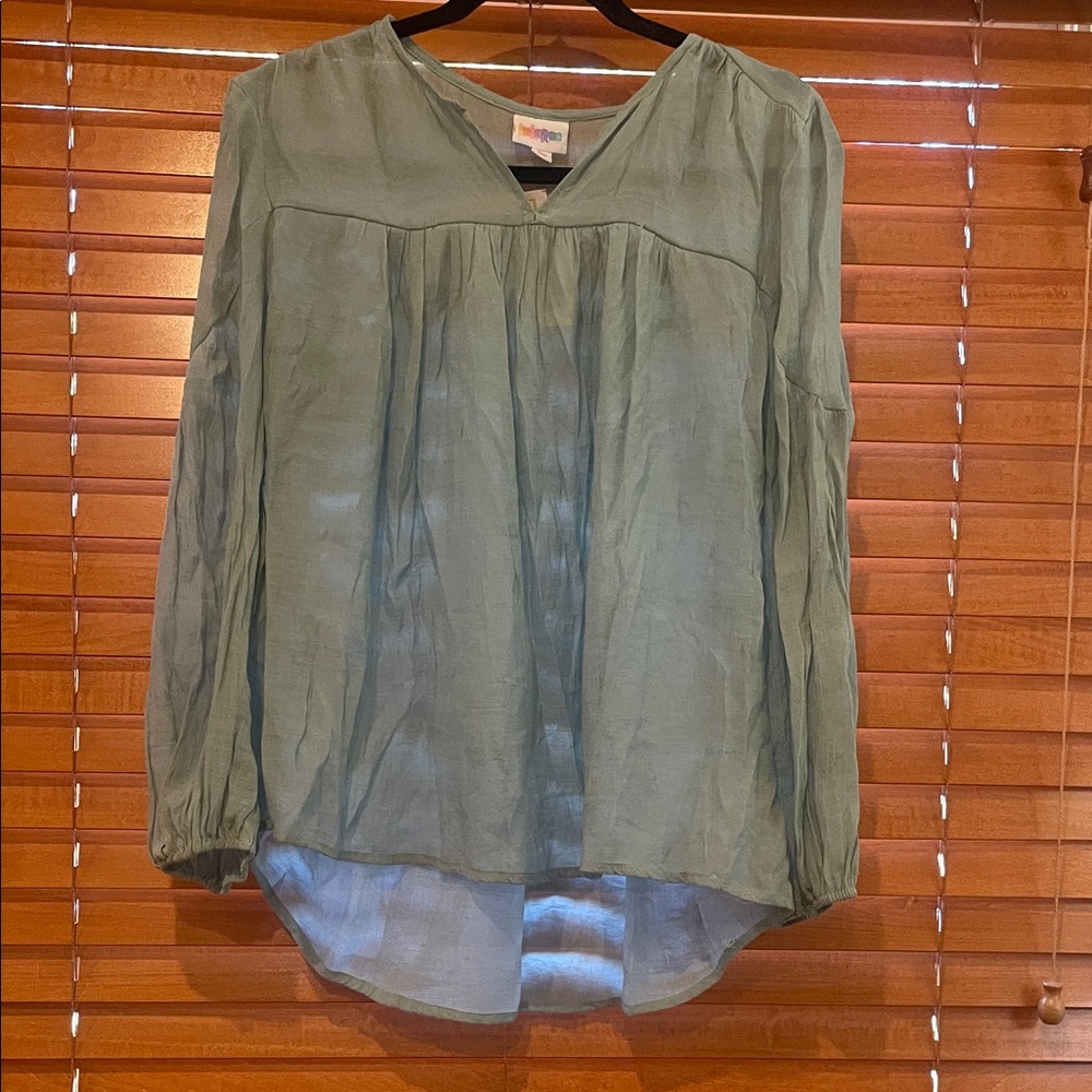 Elegant LulaRoe Cyan Women's Boho 3/4 sleeves Top size M (F)